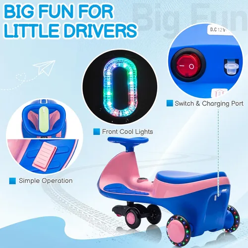 Vista 5 de Winado - Juguete eléctrico de 12 V con pedal, color azul y rosa