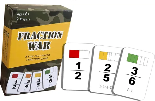 Vista 3 de Fraction War Fun Juego de matemáticas para aprender, comparar y simplificar fracciones para 2º a 5º grado (paquete de 1) - Edición estándar