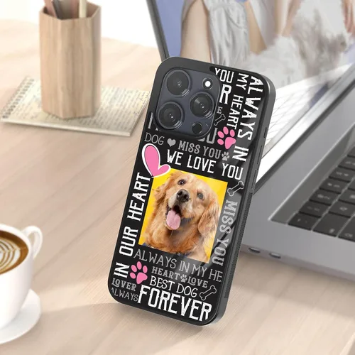 Vista 6 de Fundas personalizadas para teléfonos con nombre de perros y mascotas, Negro