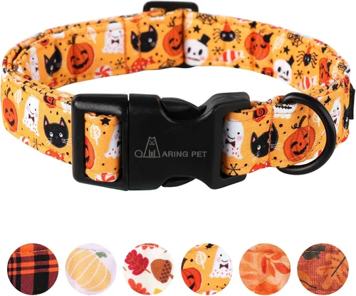 Vista 41 de Aring Pet Collar de algodón, ligero y ajustable, con hebilla de liberación rápida para perros pequeños, medianos y grandes, para cachorros, rosa