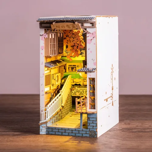 Vista 3 de Rolife Kits de invernadero de casa de muñecas en miniatura de bricolaje y kits de rincón de libro Sakura DIY