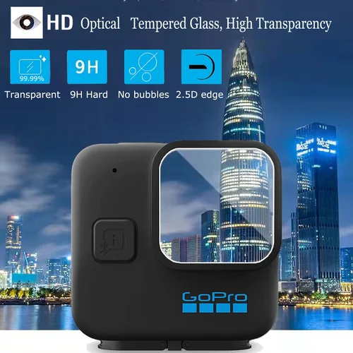 Vista 4 de HERO11 Hero 11 - Protector de pantalla para GoPro HERO11 negro Mini vidrio templado antiarañazos Clera duro protector de película protectora