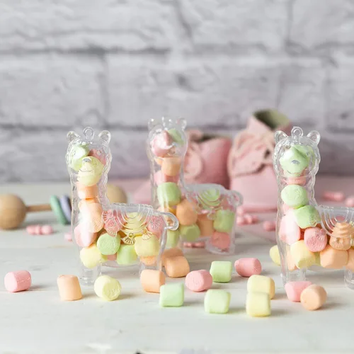 Vista 4 de Hammont Adornos Navideños Transparentes Rellenables – Caja de Regalo de Dulces Navideños Reutilizable en Forma de Alpaca para Decoración del Árbol