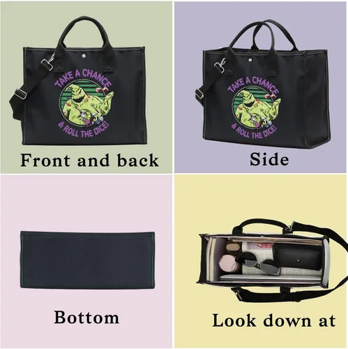 Vista 9 de BWKTOP Funny Ghost Tote Bag - Ghost Fans Gift: Take A Chance And Roll The Dice