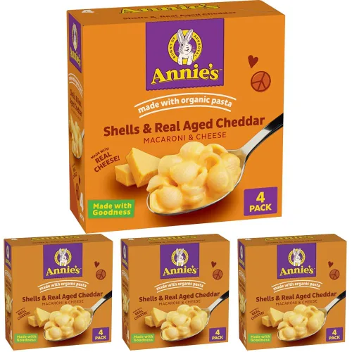 Vista 15 de Annie's Shells and White Cheddar, hecho con pasta orgánica y queso real, 4 unidades, 24 onzas