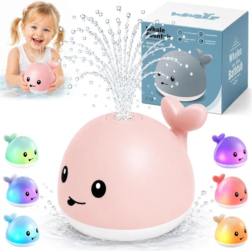 Vista 13 de Gigilli Juguetes de baño para bebés, rociador de juguete de baño de ballena Azul