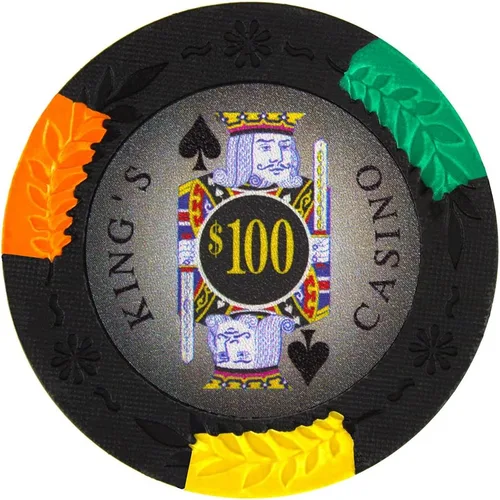 Vista 13 de Brybelly King's Casino Premium - Fichas de póquer de 0.49 oz, compuesto de arcilla pesada – Paquete de 50