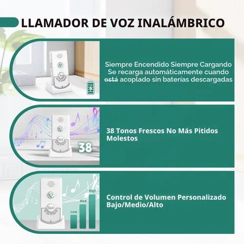Vista 3 de Intercomunicador de voz bidireccional, sistema de comunicación inalámbrica de largo alcance para el hogar, unidad de timbre, sistema de llamada