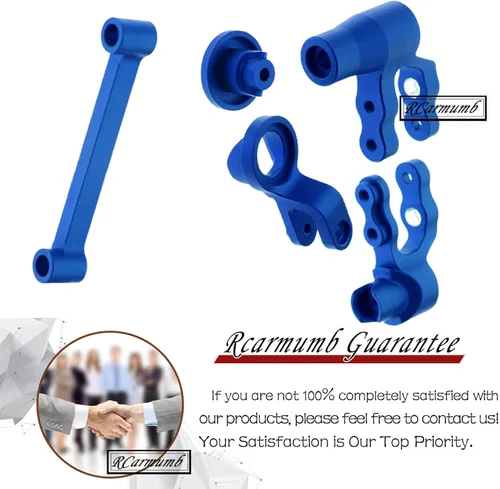 Vista 6 de RC Upgrades Part Steering Bellcranks para 1/10 WideMaxx Maxx, servo Saver de aluminio Draglink Hops Up Set para RC Modelo #89086-4, #89076-4, Azul