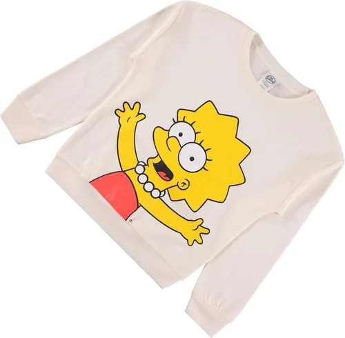 Vista 6 de The Simpsons Sudadera de cuello redondo para mujer, sudadera de Lisa, Bart and Homer Simpson, sudadera de cara grande con cuello redondo