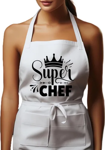Vista 15 de Delantales personalizados. Delantal de chef ideal para camarera y uso en la cocina Ideal for Waitress, Kitchen Use Rojo