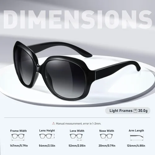 Vista 3 de Tnnaiko Gafas de sol polarizadas de gran tamaño para mujer, de moda, clásicas, para conducción, con protección UV400