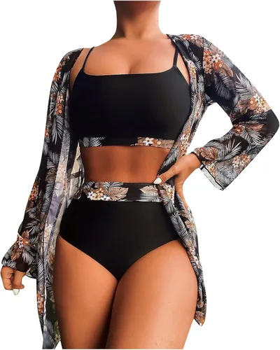 Vista 6 de Women's Bathing Suits, Women Suits Swimming for 2 Piece Two Bathing Suits High Waist Fashion Women's Sexy Printed Beachwear Bikini Swimsuit Split