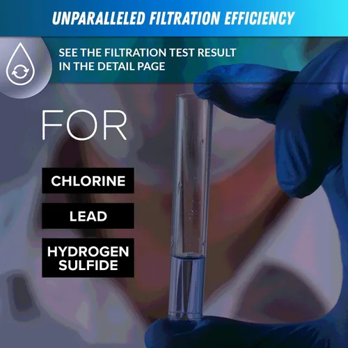 Vista 4 de iSpring Filtro de agua para grifo DF1-CHR, sistema de filtración de agua de bloque de carbono, filtro de agua del grifo, reduce el cloro, metales