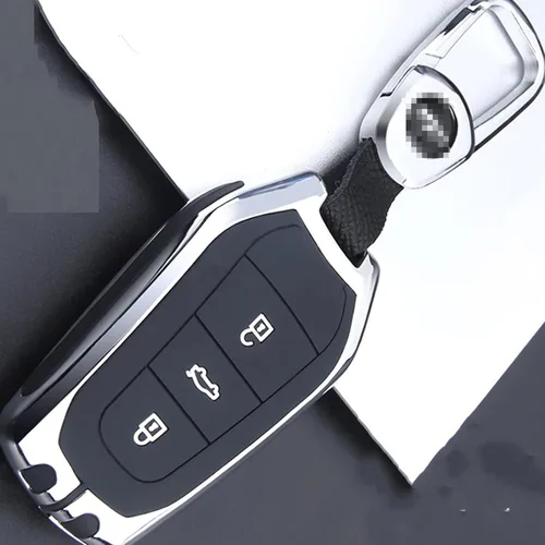 Vista 3 de RASFFAQ Funda de llavero de automóvil inteligente de aleación de zinc, compatible con Peugeot 208 308 508 3008 5008 Citroen C4 Picasso DS3 DS4 DS5