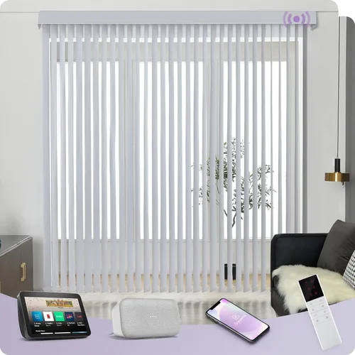 Vista 19 de Graywind Persianas verticales motorizadas compatibles con Alexa Google Privacidad reversibles opacas persianas verticales inteligentes control