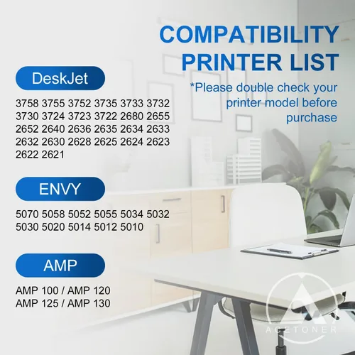 Vista 2 de Cartuchos de tinta negros 65XL de repuesto para impresora HP 65XL Ink 65 de alto rendimiento con Envy 5055 5052 5058 DeskJet 3755 2655 3752 3720