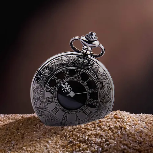 Vista 5 de Reloj analógico y digital, reloj de bolsillo de pantalla simple, reloj de cuarzo doble retro para hombre