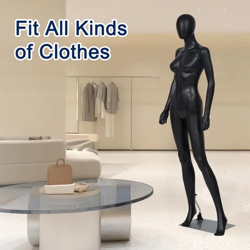 Vista 7 de Maniquí femenino de cuerpo completo de 70 pulgadas, forma de vestido de torso cuerpo de maniquí ajustable desmontable cuerpo completo con cabeza