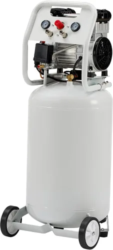 Vista 11 de Albott Compresor de aire de 8 galones con válvula de drenaje automática, tanque de compresor de aire sin aceite de 1.0 HP con ruedas, nivel de ruido