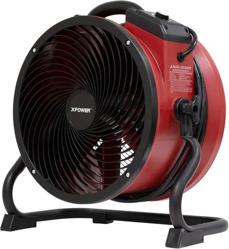 Vista 4 de XPOWER Ventilador axial profesional X-39AR con motor sellado (1/4 HP) para restauración de daños por agua y potente circulación de aire enfocado