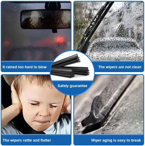 Vista 5 de 4 piezas de recambio de goma para limpiaparabrisas, accesorios universales para coche, 35,6 cm Tamaño ajustable de recambio universal