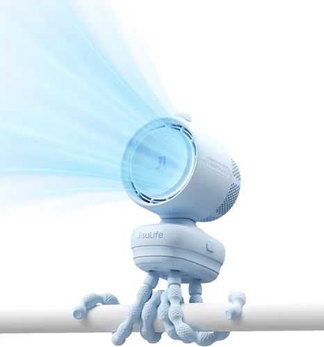 Vista 14 de JISULIFE Ventilador de clip 2026: pequeño y elegante con enfriamiento de 38 Azul