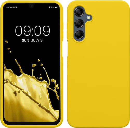 Vista 249 de kwmobile Funda Compatible con Samsung Galaxy A14 5G - Funda de teléfono de TPU y silicona con acabado suave - Verde Lima