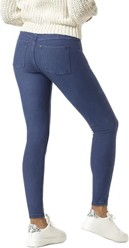 Vista 2 de HUE Leggings de mezclilla ultra suaves con forro polar para mujer, Café