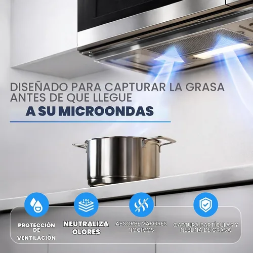 Vista 3 de Filtro de grasa para microondas compatible con microondas Whirlpool y GE, paquete de 2 unidades de aproximadamente 13 x 6 pulgadas