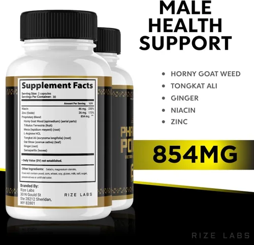 Vista 8 de rize labs Pharaoh Power Supplement – Píldoras de apoyo de fórmula avanzada, suplemento dietético, cápsulas extra fuertes sin OMG fórmula avanzada