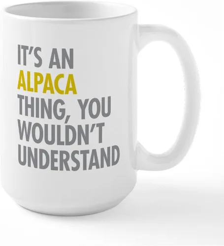 Vista 20 de CafePress Alpaca For Christmas Large Mug 15 oz (444 ml) Ceramic Coffee Mug