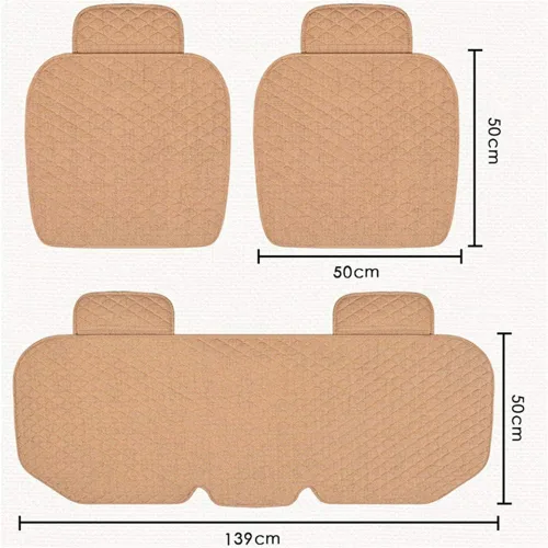 Vista 3 de Funda de cojín para asiento de automóvil con bolsillo pequeño, ajuste universal, tela acolchada, alfombrilla transpirable para conducción, 2