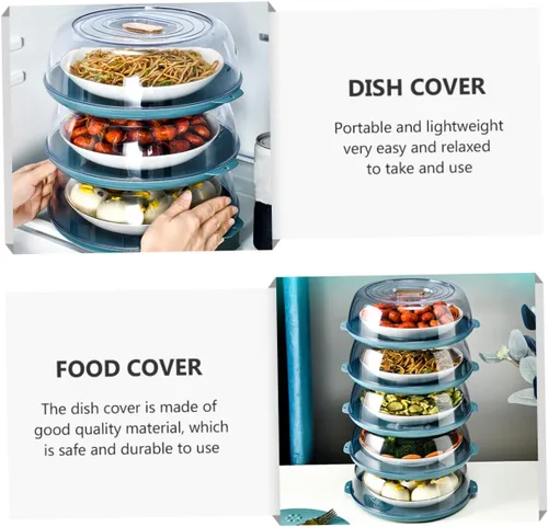 Vista 9 de TIDTALEO Cubierta de tapa de microondas para calentador de alimentos, cubierta de plástico para alimentos, cubierta de placa de alimentos, cubierta