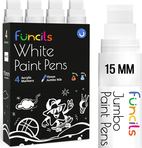Vista 14 de Marcadores de pintura a base de aceite jumbo de 0.591 in (paquete de 10) - Bolígrafos de pintura al óleo para metal, tela, vidrio, rocas, neumáticos