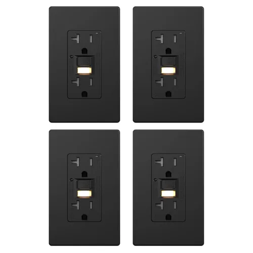 Vista 10 de AIDA - Salida GFCI de 15 amperios, enchufe eléctrico con luz nocturna de autoprueba, receptáculo resistente a manipulaciones con indicador LED