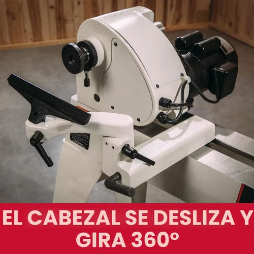 Vista 2 de JET Torno de carpintería de velocidad variable de 14" x 40", máquina de torneado de madera, 1 HP, 115/230V 1Ph (JWL-1440VS)