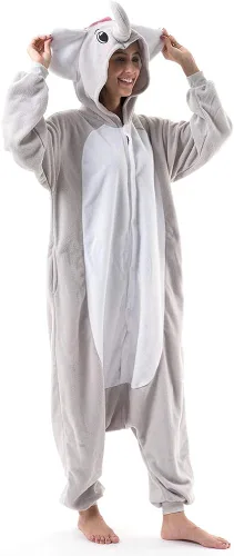 Vista 3 de Beauty Shine Disfraz unisex de dibujos animados para adultos Halloween Navidad pijamas de peluche para cosplay