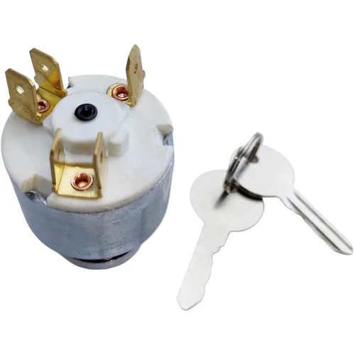 Vista 2 de XYZIL Interruptor de arranque de llave de encendido y 2 llaves para coche, tractor, remolque, barco, 12 V, 3 posiciones, apagado en encendido