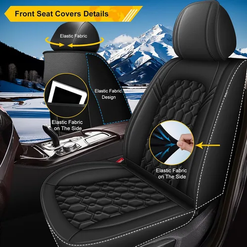 Vista 4 de Juego completo de fundas de asiento de automóvil para Honda Accord 2003-2017, impermeables, de cuero de lujo, con hermosos patrones de protectores