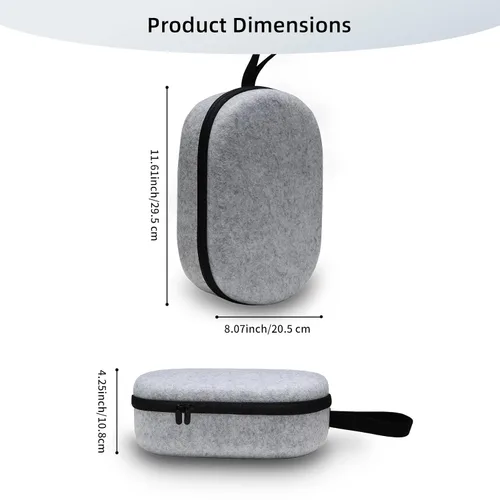 Vista 6 de Carrying Case Compatible for Apple Vision Pro, Hard Felt Case for VR Game Headset, Waterproof Shockproof Scratch Proof Protective Case for Apple