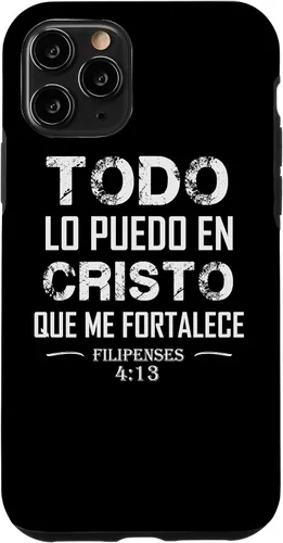 Vista 29 de Filipenses - Carcasa para iPhone 17 con texto en inglés "Todo Lo Puedo En Cristo