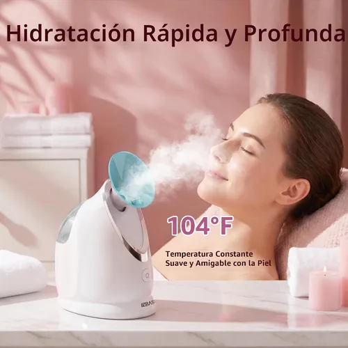 Vista 5 de EZBASICS Vapor facial, niebla caliente iónica nano para limpieza profunda Azul