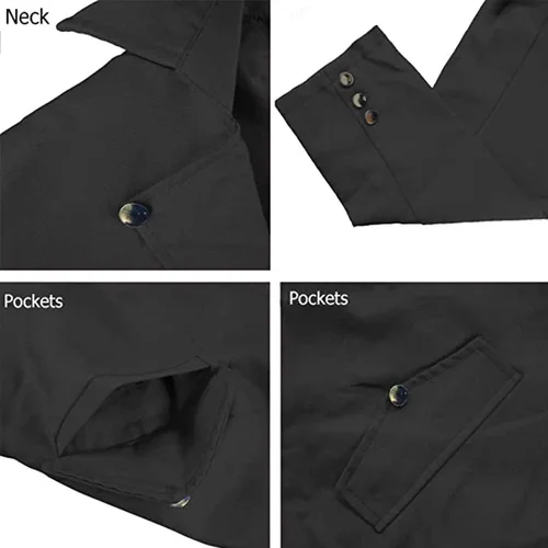 Vista 4 de Chaqueta renacentista steampunk para hombre, disfraz de Halloween para hombre, chaqueta retro pirata victoriana gótica medieval, abrigo vintage