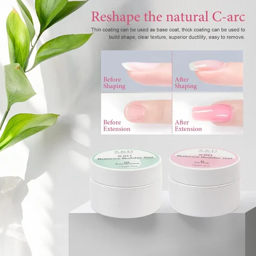 Vista 3 de X&D Kit de uñas de poligel natural transparente Poly Gel Kit de secado rápido extensión de uñas de equilibrio constructor de uñas gel 08