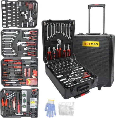Vista 8 de Campfun Juego de herramientas para el hogar de 899 piezas con herramientas manuales completas, juego de caja de herramientas mecánicas con estuche
