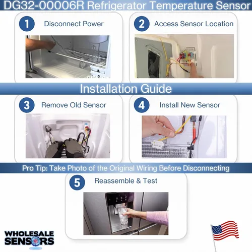 Vista 4 de Sensor de temperatura del refrigerador Samsung DA32-00006R de repuesto 12 meses de garantía y soporte de EE. UU