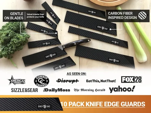 Vista 2 de Chef Sac Protectores de bordes de cuchillo, cubierta universal para cuchillo y protector profesional de cuchillos, protectores de cuchillos