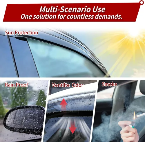 Vista 4 de 4 protectores de lluvia para Chevy Equinox 2010-2017, viseras de ventana, deflectores, parasoles, cinta de ventilación en canal hacia fuera