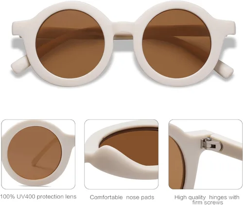 Vista 2 de SOJOS Gafas de sol redondas polarizadas para niños y niñas protección UV400 gafas de sol de protección UV400